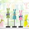 3 Pcs Easter Bunny Table Decorations Wooden Bunny Tabletop Decor Rustic Rabbit Block Sign Farmhouse Spring Centerpiece Easter Decor for Home Mantel Office Desk